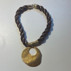 Vintage Gold and Brown Twisted Necklace